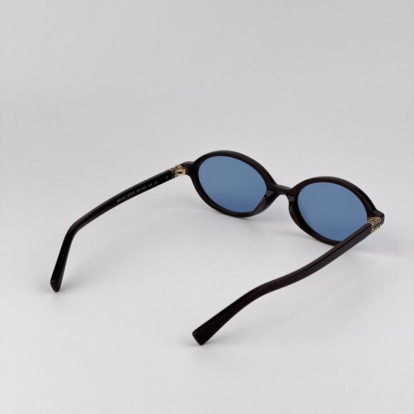 Miu Miu REGARD Women’s Oval Sunglasses – Moka Blue Model MU04ZS 22C60C AUTHENTIC main image 5